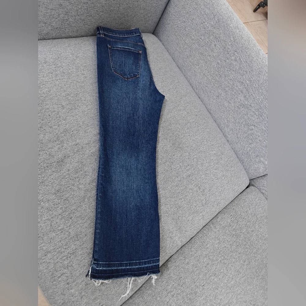 J Brand Dark Blue Frayed Hem Jeans